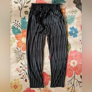 Joe B Black and White Patterned Pants